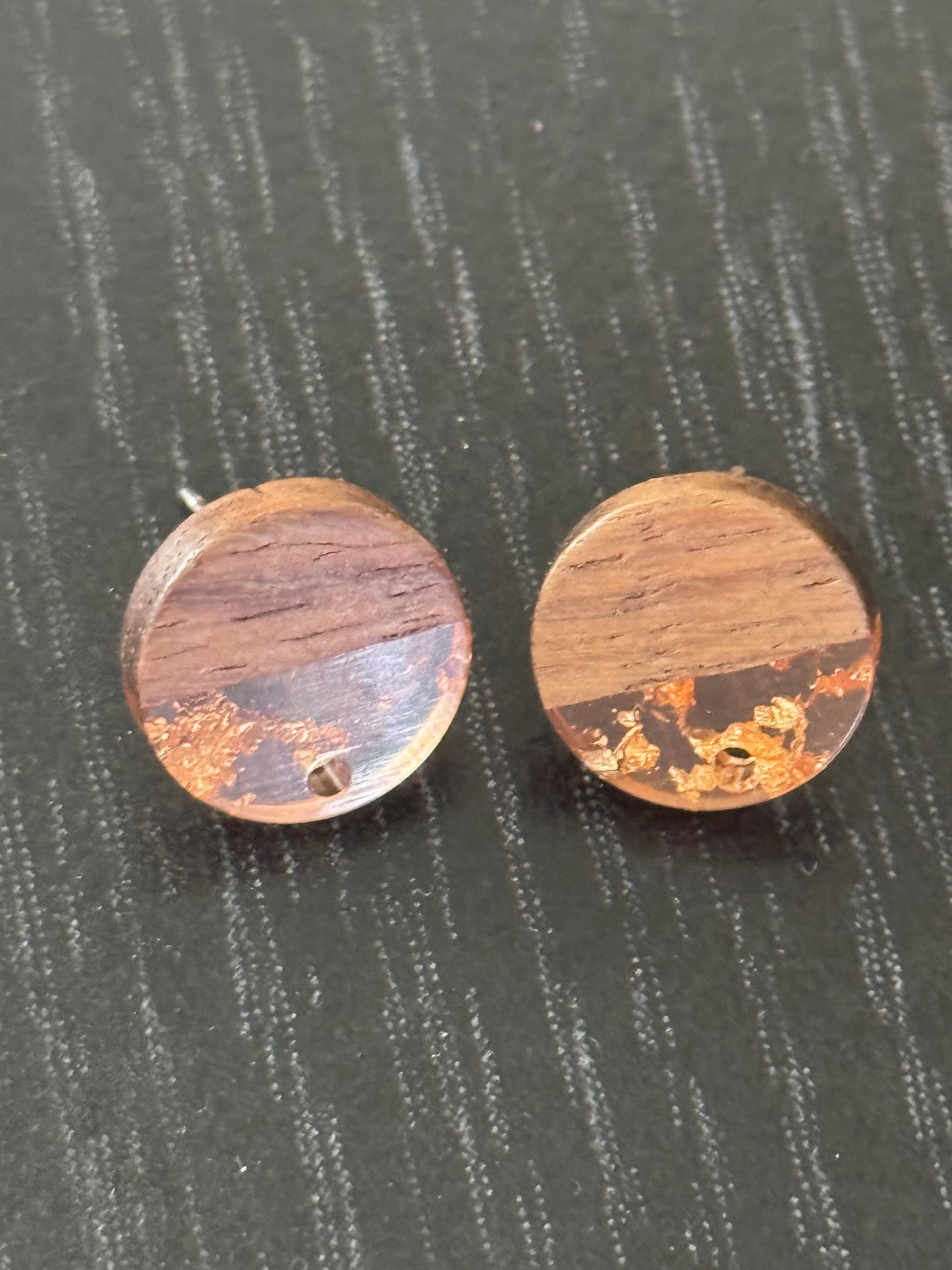 Wooden round Earrings