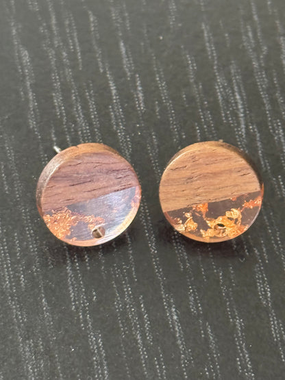 Wooden round Earrings