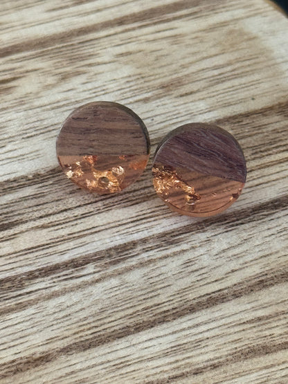 Wooden round Earrings